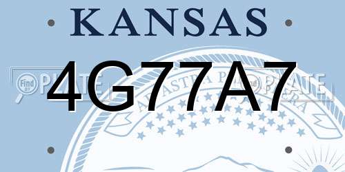 4G77A7 Kansas License Plate