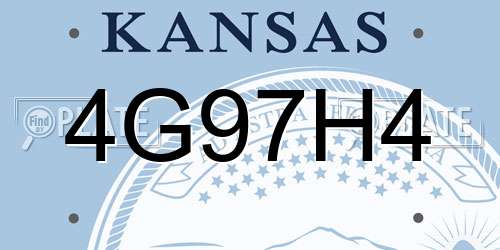 4G97H4 Kansas License Plate