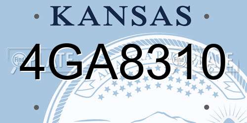 4GA8310 Kansas License Plate