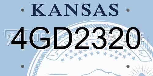 4GD2320 Kansas License Plate