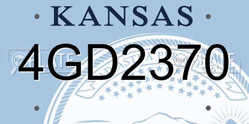 4GD2370 Kansas License Plate