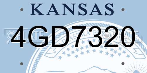 4GD7320 Kansas License Plate