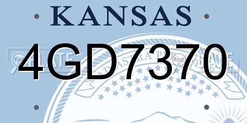 4GD7370 Kansas License Plate