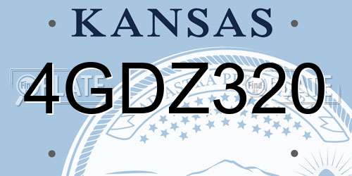 4GDZ320 Kansas License Plate