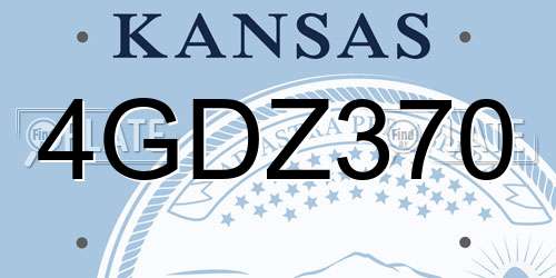 4GDZ370 Kansas License Plate