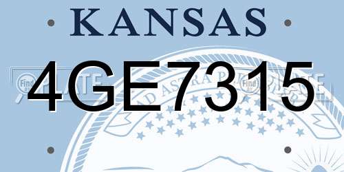 4GE7315 Kansas License Plate