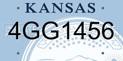 4GG1456 Kansas License Plate