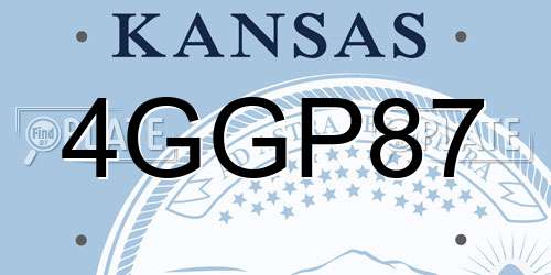 4GGP87 Kansas License Plate