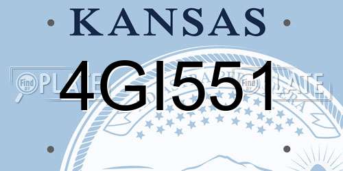 4GI551 Kansas License Plate