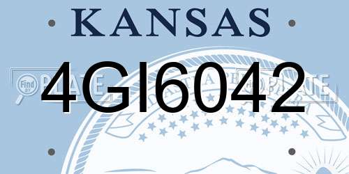 4GI6042 Kansas License Plate