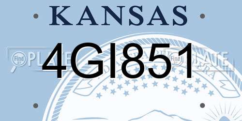 4GI851 Kansas License Plate