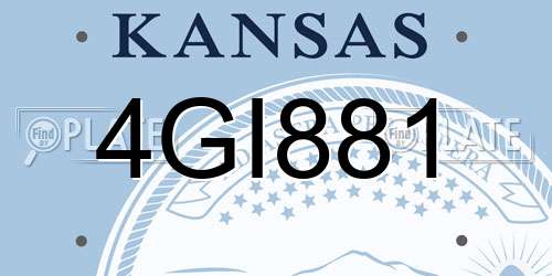 4GI881 Kansas License Plate