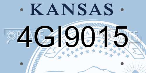 4GI9015 Kansas License Plate