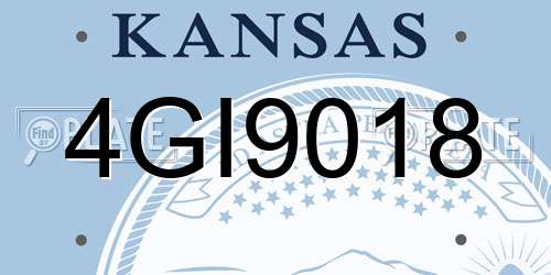4GI9018 Kansas License Plate