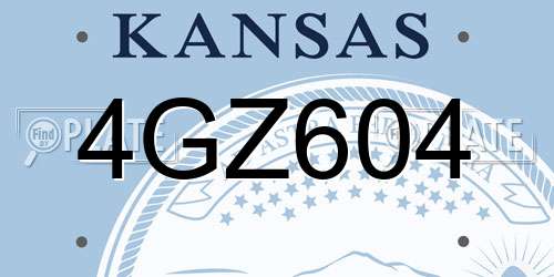 4GZ604 Kansas License Plate