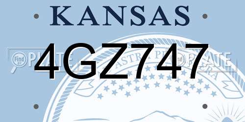 4GZ747 Kansas License Plate