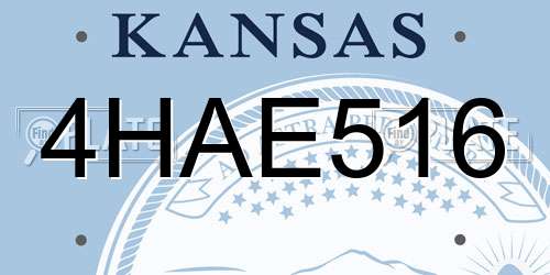 4HAE516 Kansas License Plate