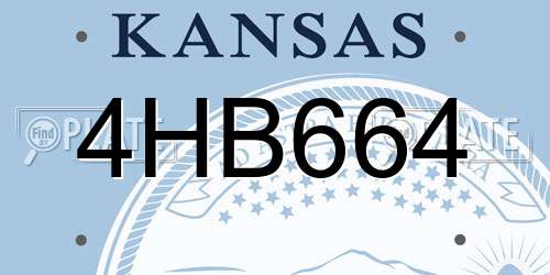4HB664 Kansas License Plate