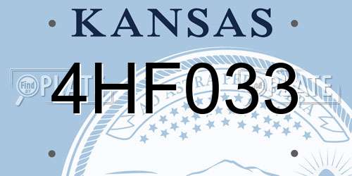 4HF033 Kansas License Plate