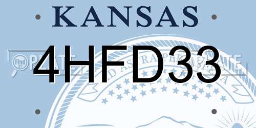 4HFD33 Kansas License Plate