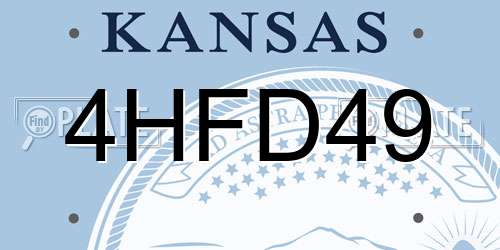 4HFD49 Kansas License Plate