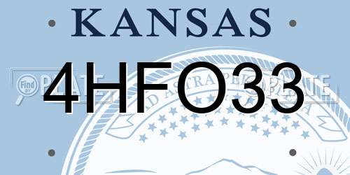 4HFO33 Kansas License Plate