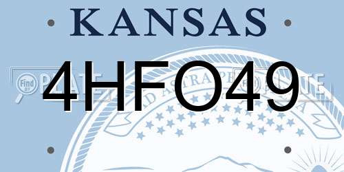 4HFO49 Kansas License Plate