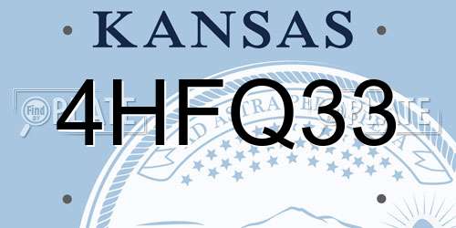 4HFQ33 Kansas License Plate