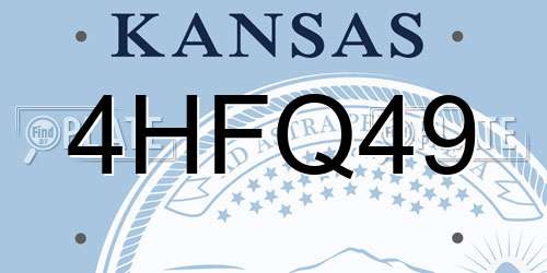4HFQ49 Kansas License Plate