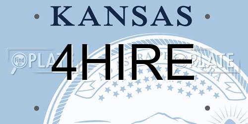 4HIRE Kansas License Plate