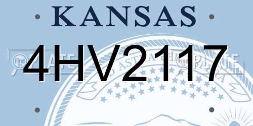 4HV2117 Kansas License Plate