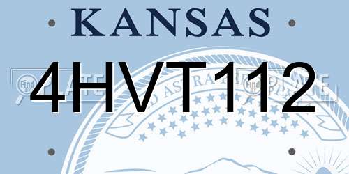 4HVT112 Kansas License Plate