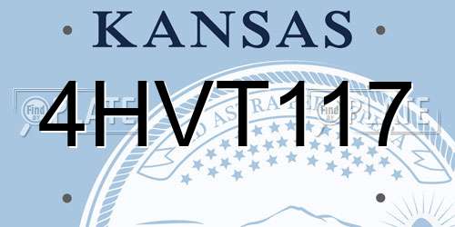 4HVT117 Kansas License Plate