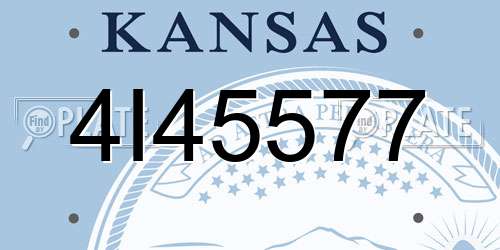 4I45577 Kansas License Plate