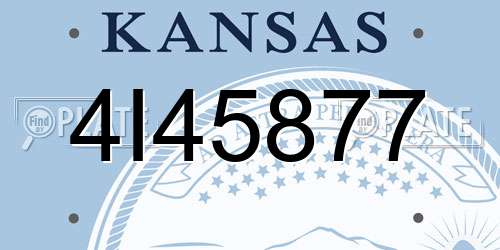 4I45877 Kansas License Plate