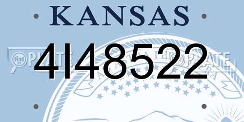 4I48522 Kansas License Plate