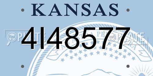 4I48577 Kansas License Plate