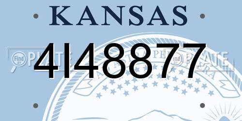 4I48877 Kansas License Plate
