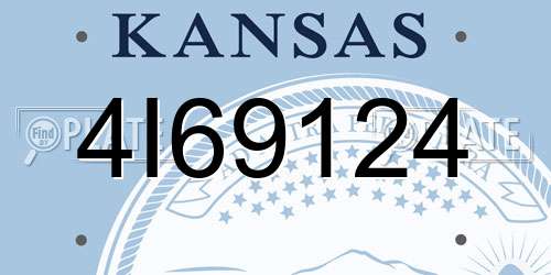 4I69124 Kansas License Plate