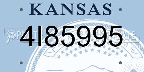 4I85995 Kansas License Plate