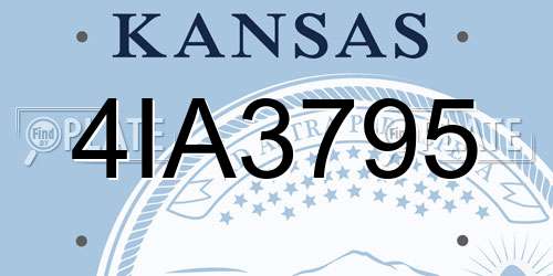 4IA3795 Kansas License Plate