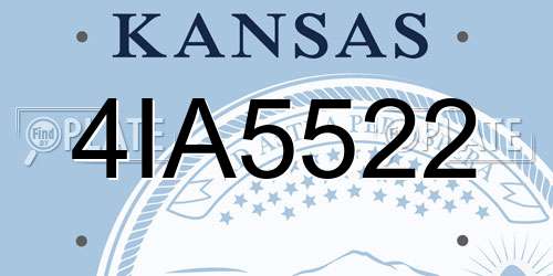 4IA5522 Kansas License Plate