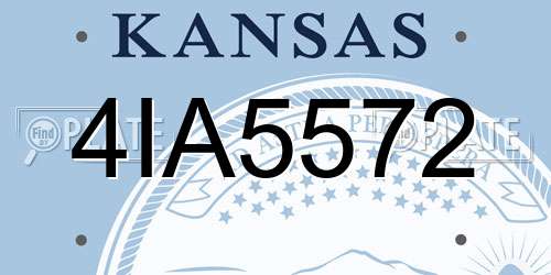 4IA5572 Kansas License Plate