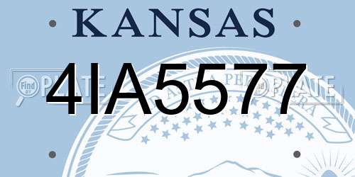 4IA5577 Kansas License Plate
