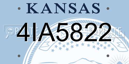 4IA5822 Kansas License Plate