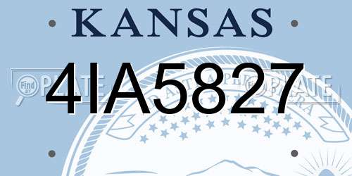 4IA5827 Kansas License Plate