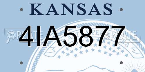 4IA5877 Kansas License Plate