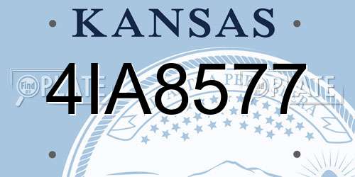 4IA8577 Kansas License Plate
