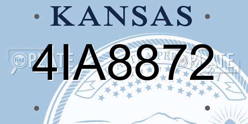 4IA8872 Kansas License Plate
