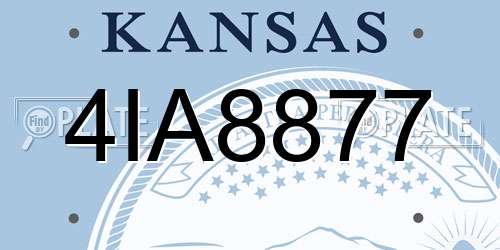 4IA8877 Kansas License Plate